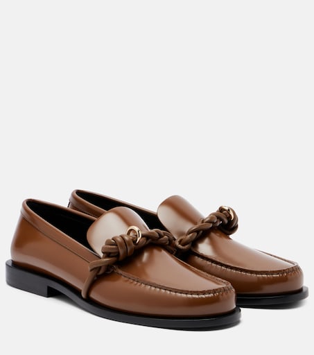 Tangle leather loafers in brown - Jil Sander | Mytheresa