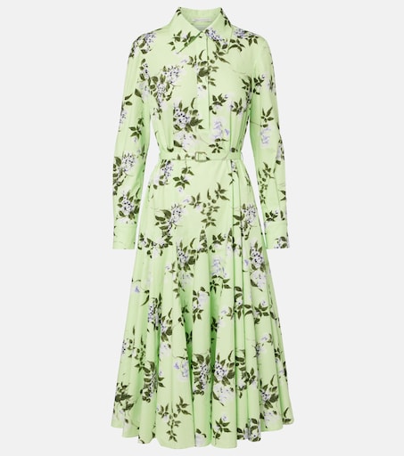 Marione floral belted cotton shirt dress