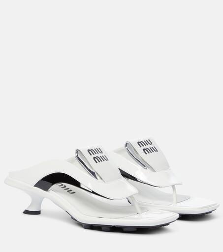 サンダル・ミュール MIU MIU Miu Miu Sandals Women Patent Leather White/Black P00562297.jpg