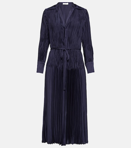 vince pleated cami dress blue Vince Relaxed Crushed Slip Dress - Blue