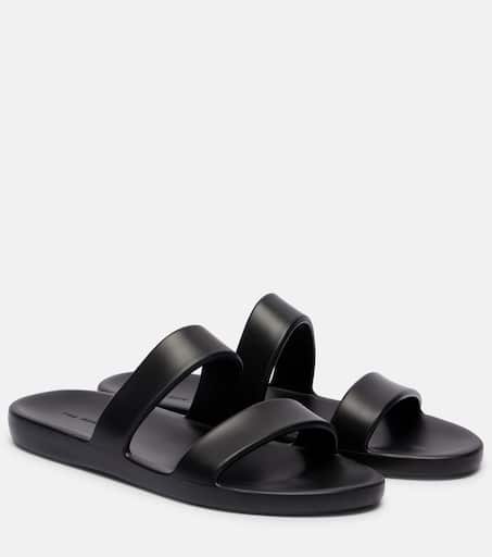 サンダル・ミュール The Row SS25 Black rubber Foam slippers (F1609RC3 BLK) THE ROW Foam Rubber Dual-Band Slide Sandals | Neiman Marcus