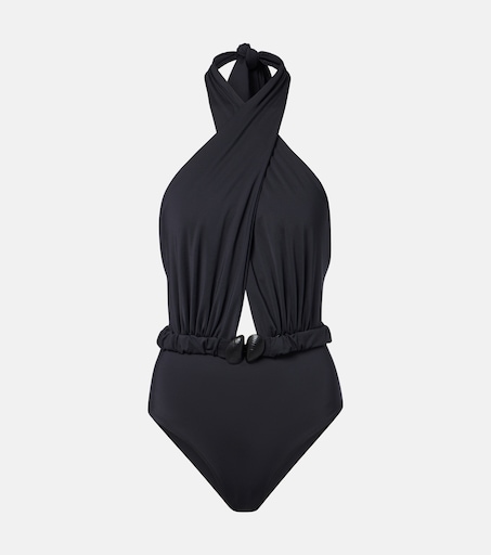 Halterneck swimsuit in black - Johanna Ortiz | Mytheresa