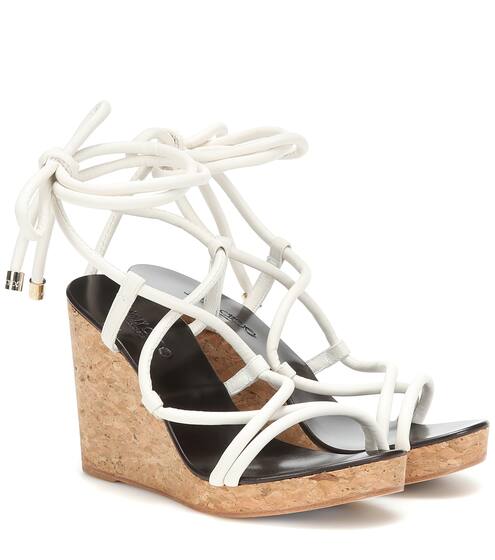 Sandali Allis 95 in pelle con zeppa | Jimmy Choo