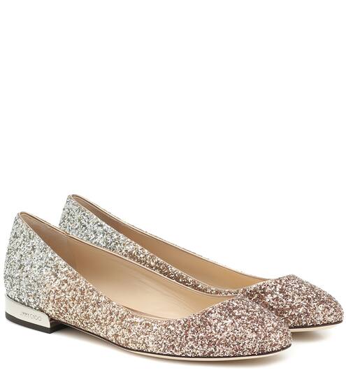 Jessie glitter ballet flats | Jimmy Choo