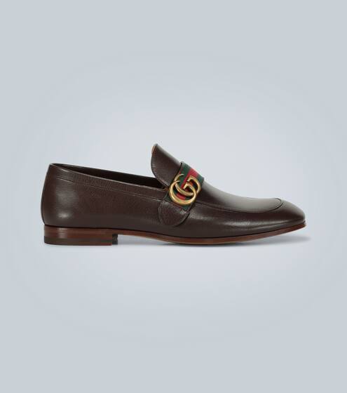 Loafers aus Leder mit Webstreifen | Gucci