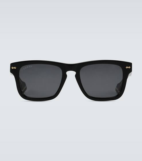 Rectangular-frame acetate sunglasses | Gucci