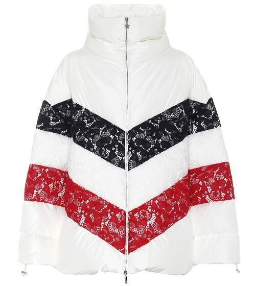 Oversized lace-trimmed down jacket | Moncler