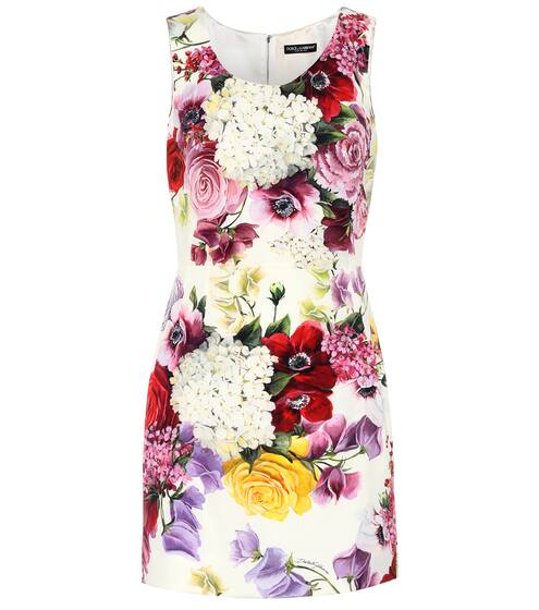 Floral stretch silk minidress | Dolce & Gabbana