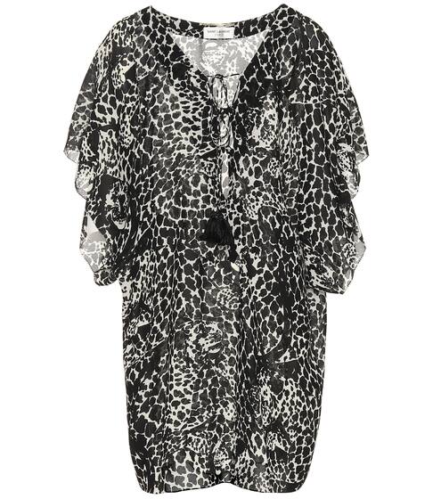 Printed crêpe minidress | Saint Laurent