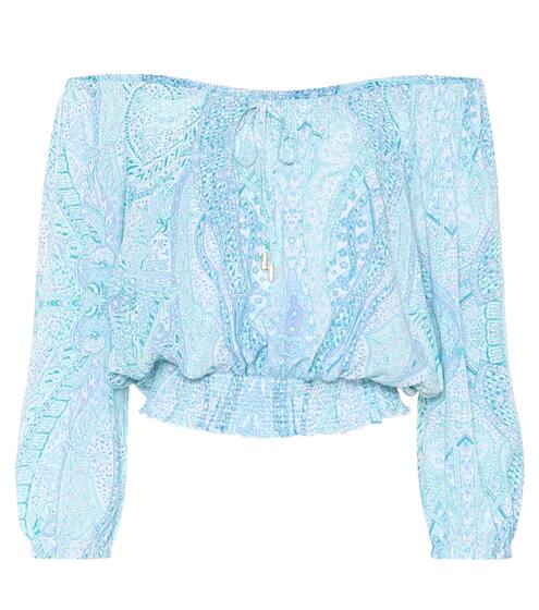 Anne off-the-shoulder printed top | Melissa Odabash