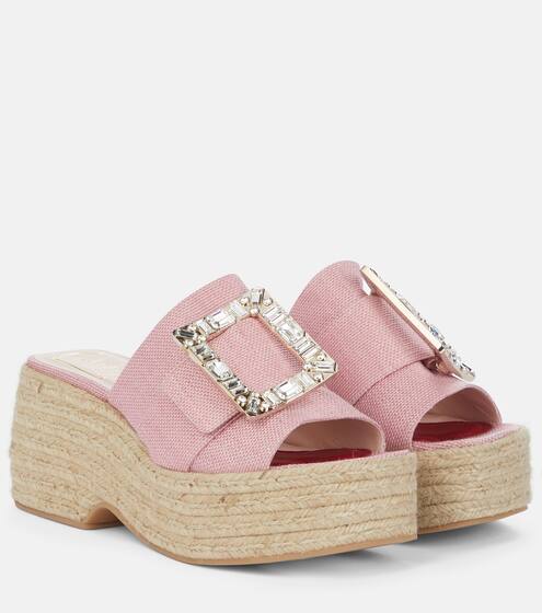 Exclusive to Mytheresa – Embellished platform espadrille sandals | Roger Vivier