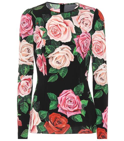 Floral stretch silk top | Dolce & Gabbana