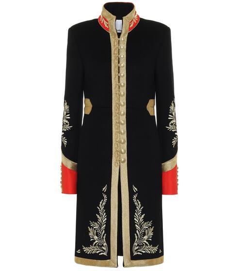 Embroidered wool-blend coat | Paco Rabanne