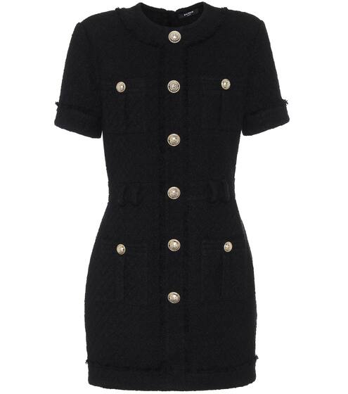Cotton-blend tweed minidress | Balmain