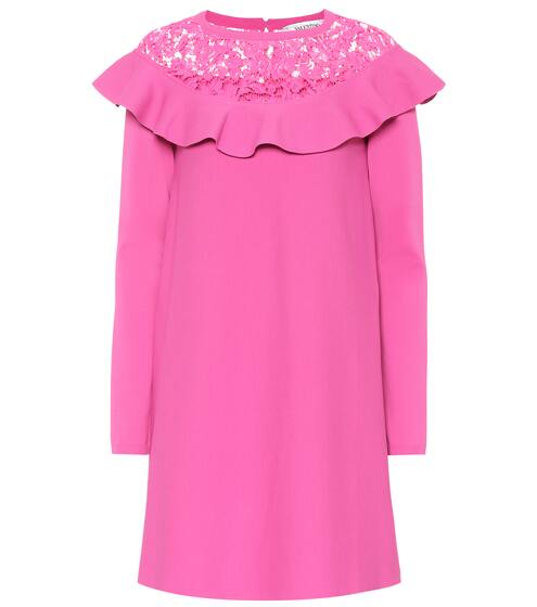Lace-trimmed knit minidress | Valentino