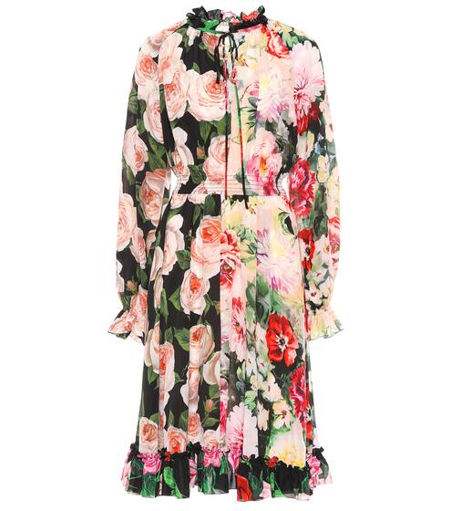 Printed silk midi dress | Dolce & Gabbana