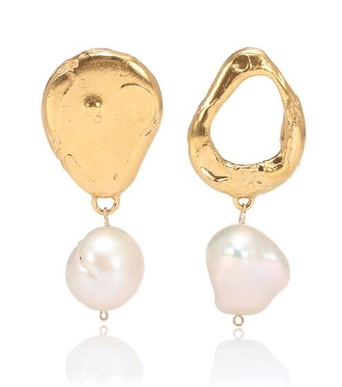 The Infernal Storm 24kt gold-plated and pearl earrings | Alighieri