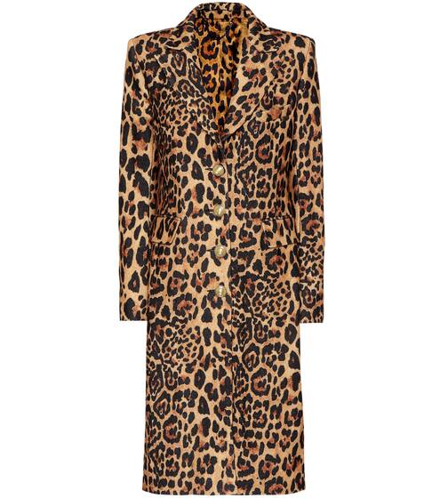 Leopard-print wool-blend coat | Paco Rabanne
