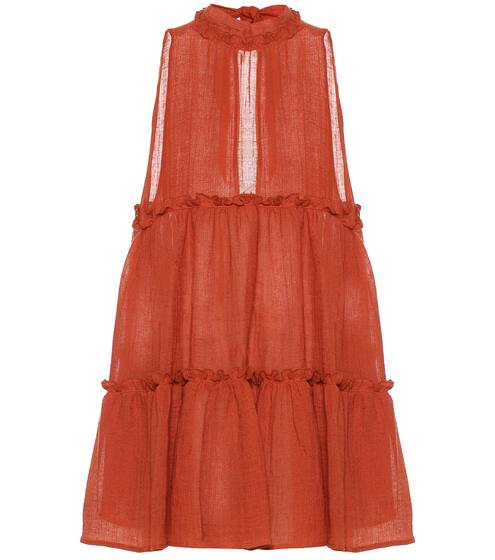 Erica linen-blend gauze minidress | Lisa Marie Fernandez