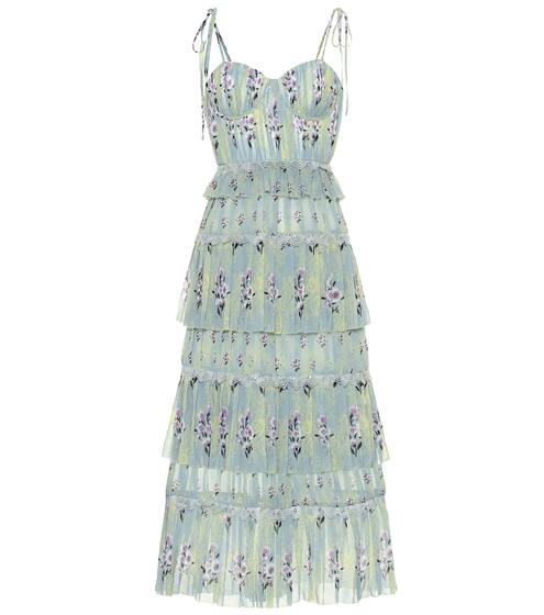 Floral chiffon midi dress | Self-Portrait