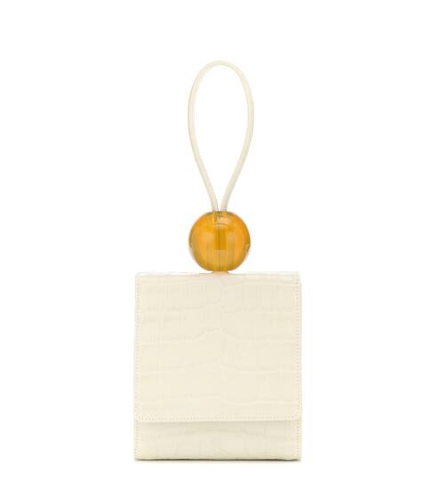 Ball croc-effect leather clutch | By Far
