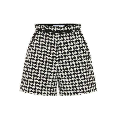 Houndstooth cotton-blend shorts | MSGM