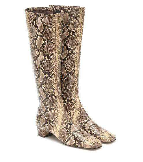 Edie snake-effect leather knee-high boots | By Far