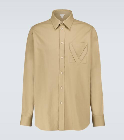 Long-sleeved cotton jacquard shirt | Bottega Veneta
