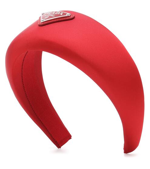 Logo-embellished satin headband | Prada