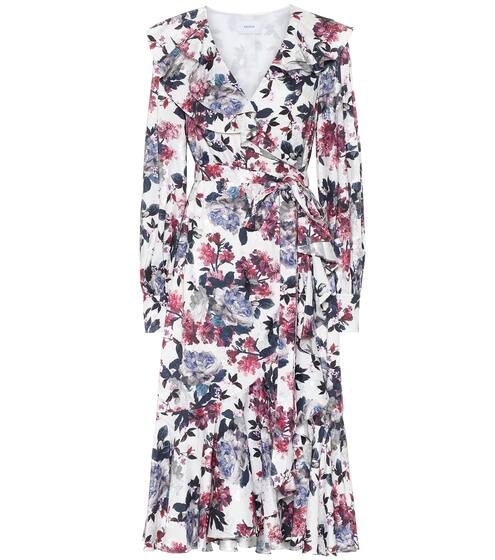 Jerridine satin-jacquard wrap dress | Erdem