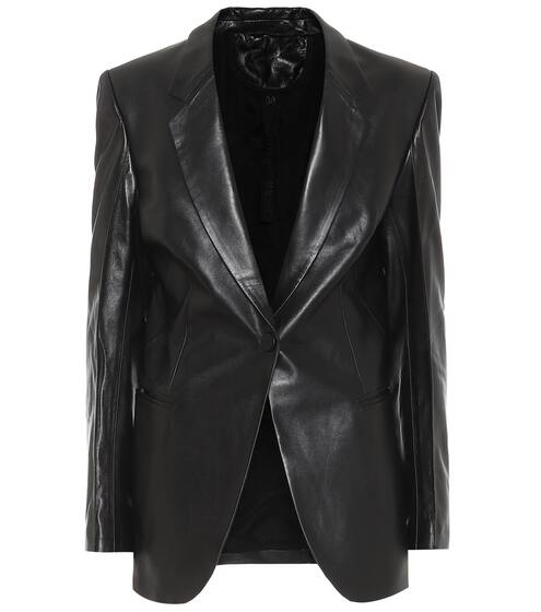 Single-breasted leather blazer | Petar Petrov