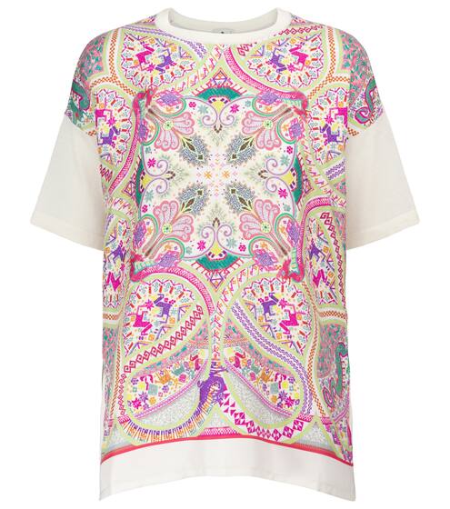 T-shirt imprimé en coton mélangé et soie | Etro