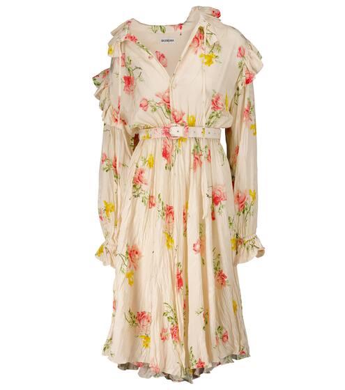 Floral silk midi dress | Balenciaga
