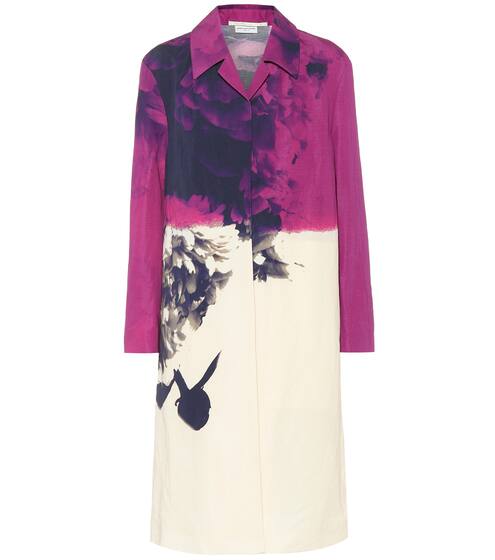 معطف من القطن و الكتان بطبعات | Dries Van Noten