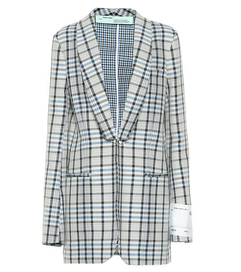 جاكيت بليزر من القطن والحرير بطبعات | Off-White