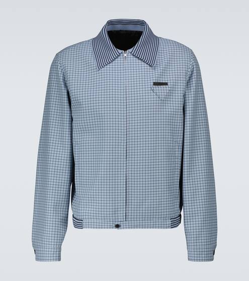 Wool checked blouson jacket | Prada