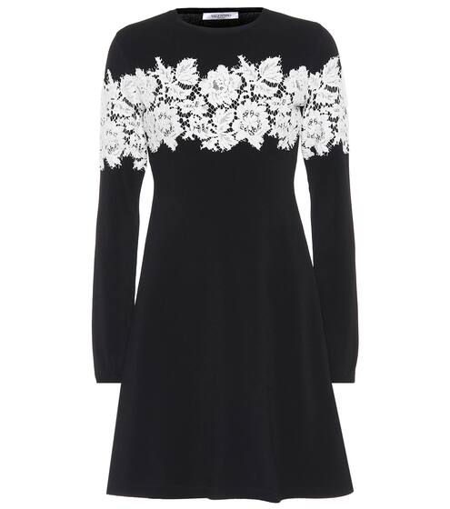 Lace-trimmed knit dress | Valentino