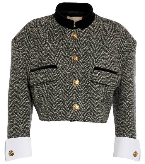 Herringbone wool-blend tweed jacket | Gucci