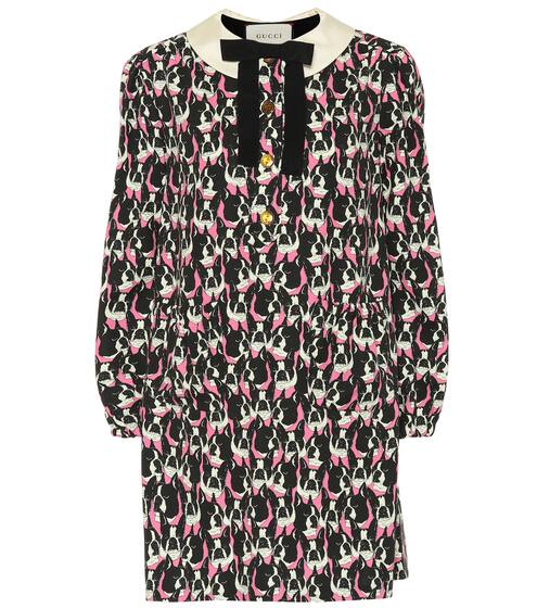 Dog-printed cotton dress | Gucci
