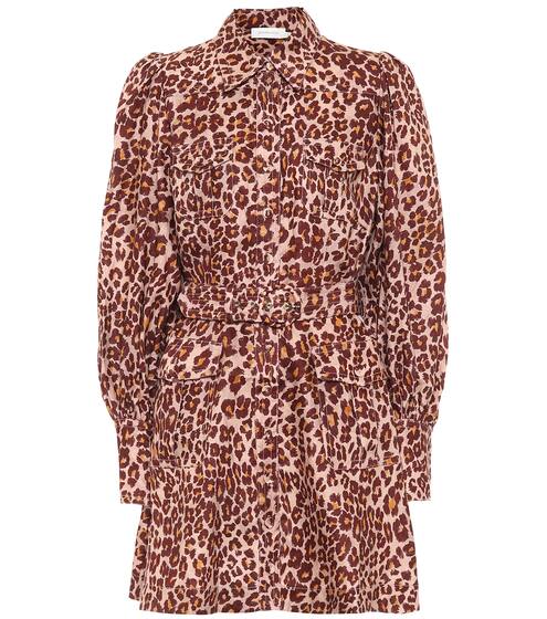 Leopard-print linen dress | Zimmermann