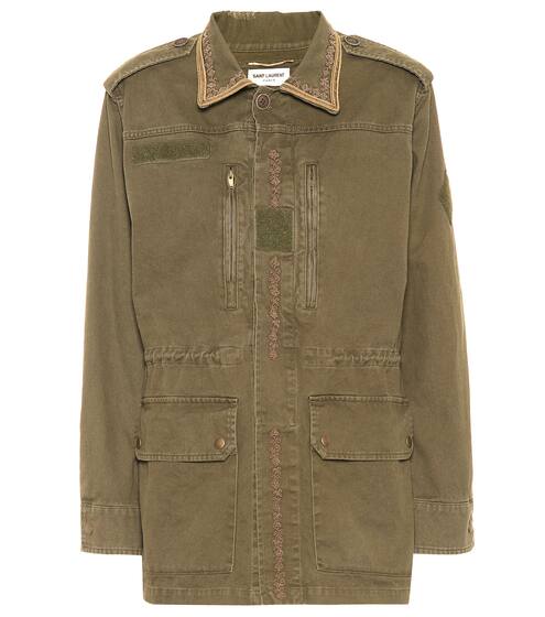 Embroidered cotton-blend jacket | Saint Laurent