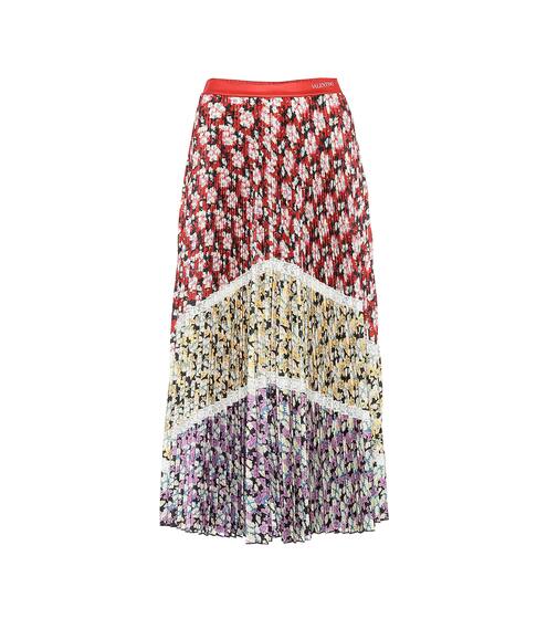 Pleated floral midi skirt | Valentino