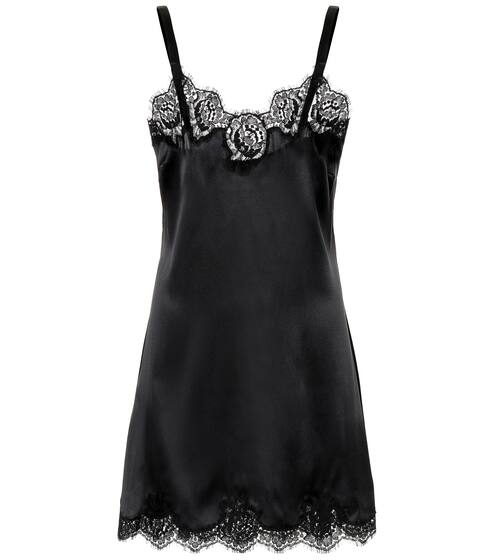 Lace-trimmed satin slip dress | Dolce & Gabbana