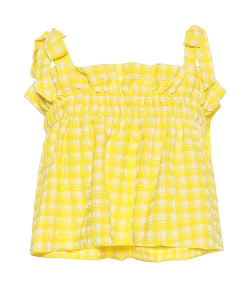 Checked seersucker bikini top | Ganni