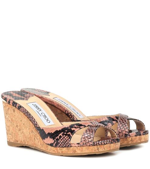 Sandali Almer 80 in pelle con zeppa | Jimmy Choo