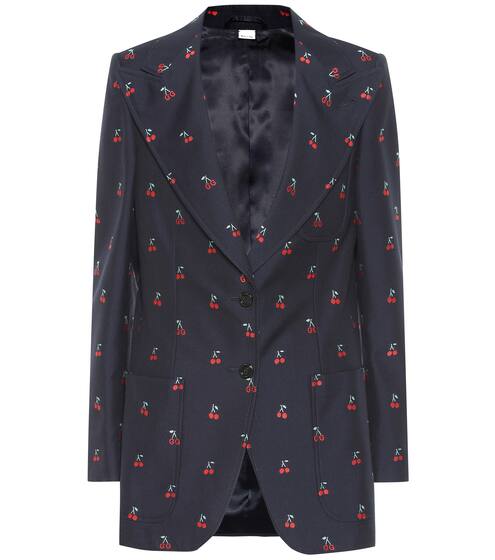 Embroidered cotton and wool blazer | Gucci