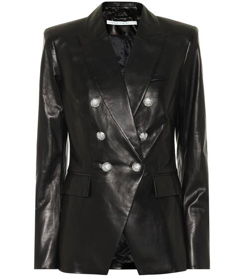 Miller Dickey leather blazer | Veronica Beard