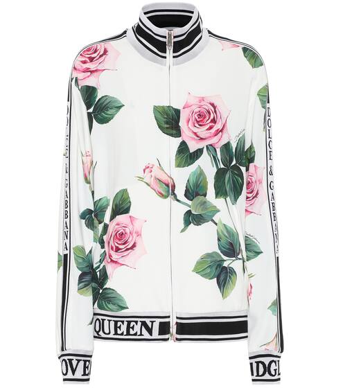 Floral stretch-cady track jacket | Dolce & Gabbana