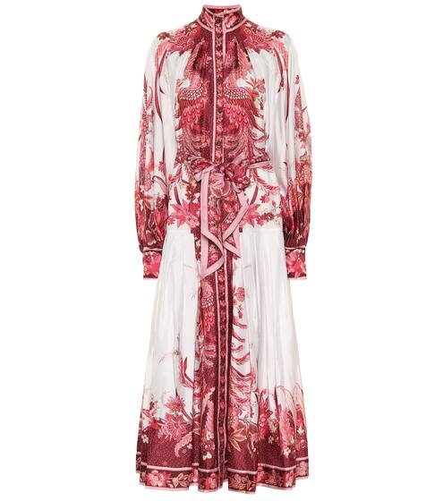Wavelength silk-twill midi dress | Zimmermann