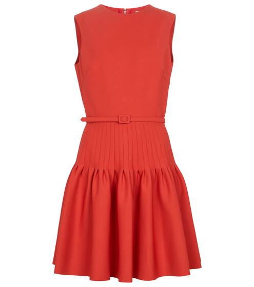 Pleated wool-blend minidress | Oscar de la Renta